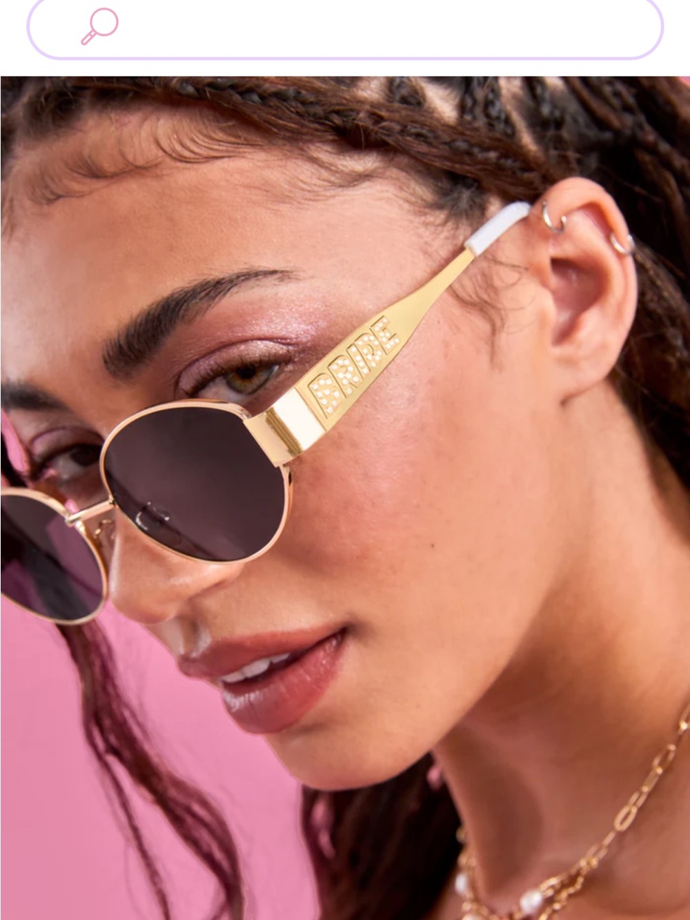 XO Fetti Bride Gold Frame Oval Sunglasses